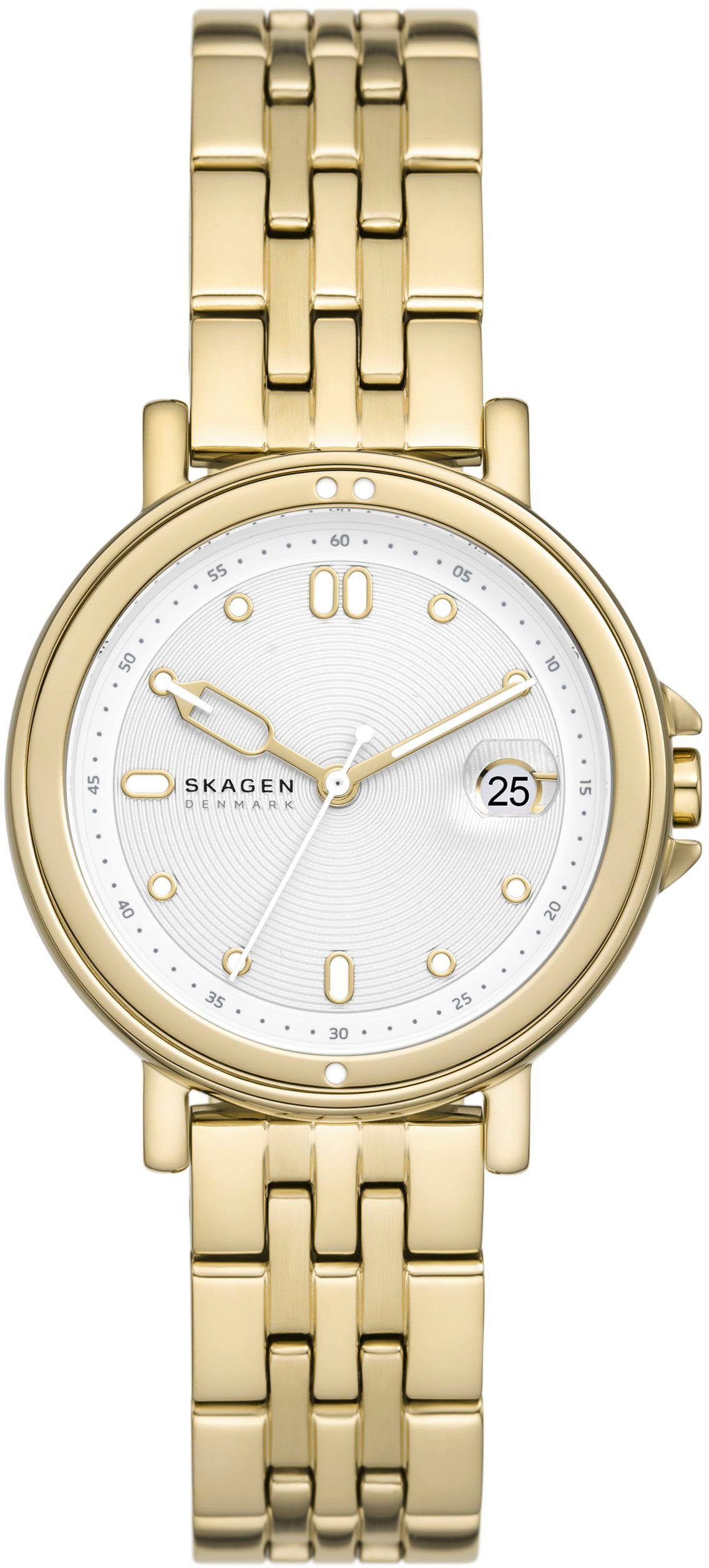 Skagen Quarzuhr SIGNATURE LILLE SPORT, Armbanduhr, Damenuhr, Datum, Edelstahlarmband