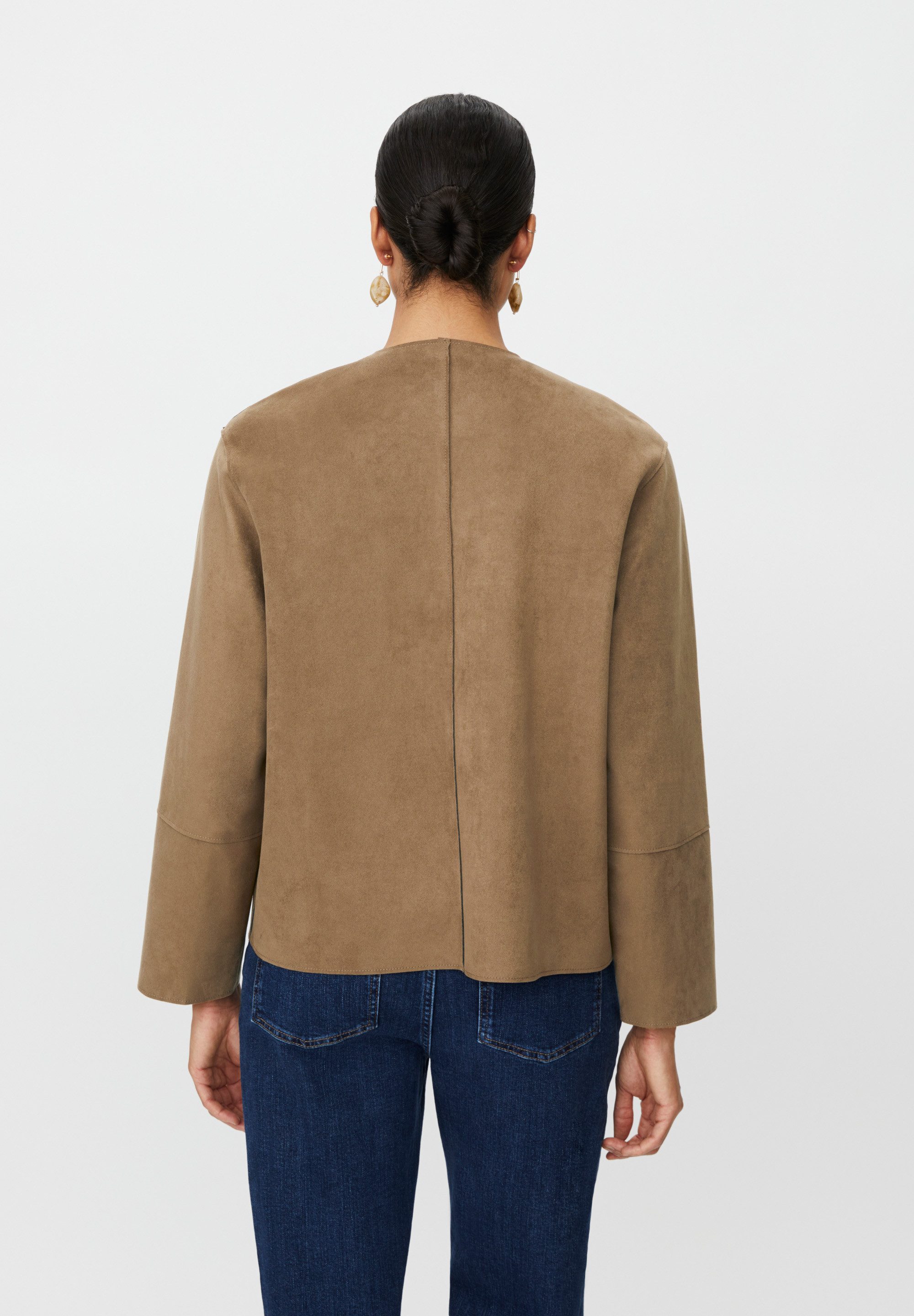 Masai Blusenjacke MaJyrona Rundhalsausschnitt, dekorativ Vordertaschen