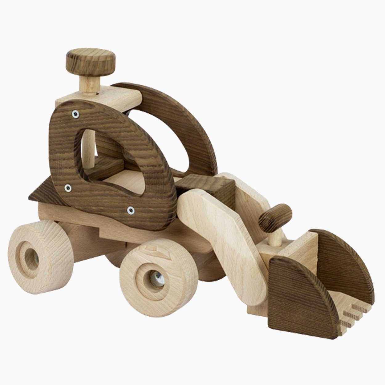 goki Spielzeug-Baumaschine Radlader, goki nature, (packung, 1-tlg., set), kinderfreundlich designet und altersgerecht funktional
