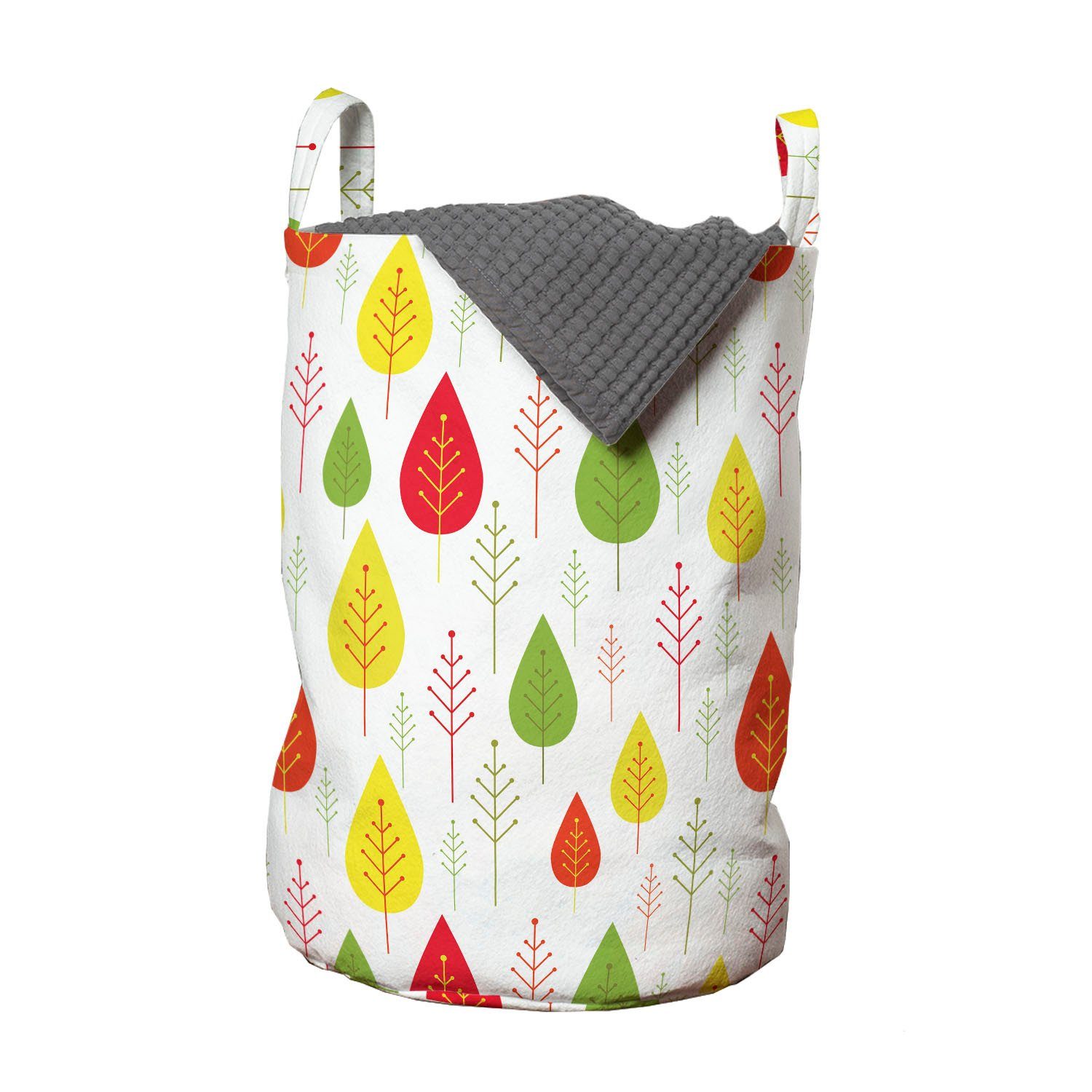 Abakuhaus Wäschesäckchen Wäschekorb mit Griffen Kordelzugverschluss für Waschsalons, Herbst Unbedeutende abstrakte Blätter