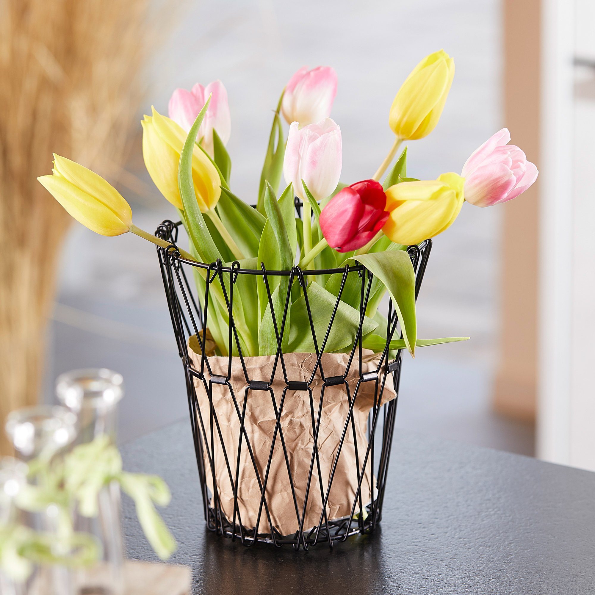 STONELINE Obstschale Flexi Korb, Metall, faltbar