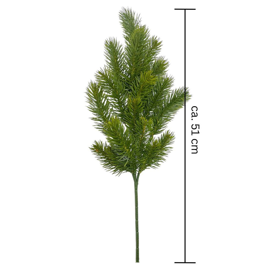 Kunstzweig Künstlicher Tannenzweig "REAL" mit 18 Trieben. Ca 51cm., Gasper, Höhe 51.00 cm