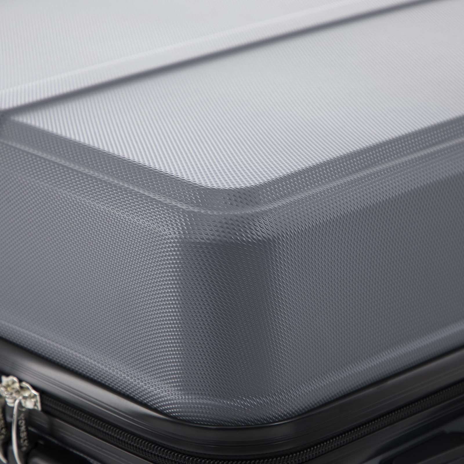YONSLY Handgepäckkoffer Hartschalen-Reisekoffer Trolley Rollkoffer für Reisen von S bis XL, 4 Rollen, aus ABS und Aluminium, mit Zahlenschloss und weichem Gummi – Bild 3 von 5