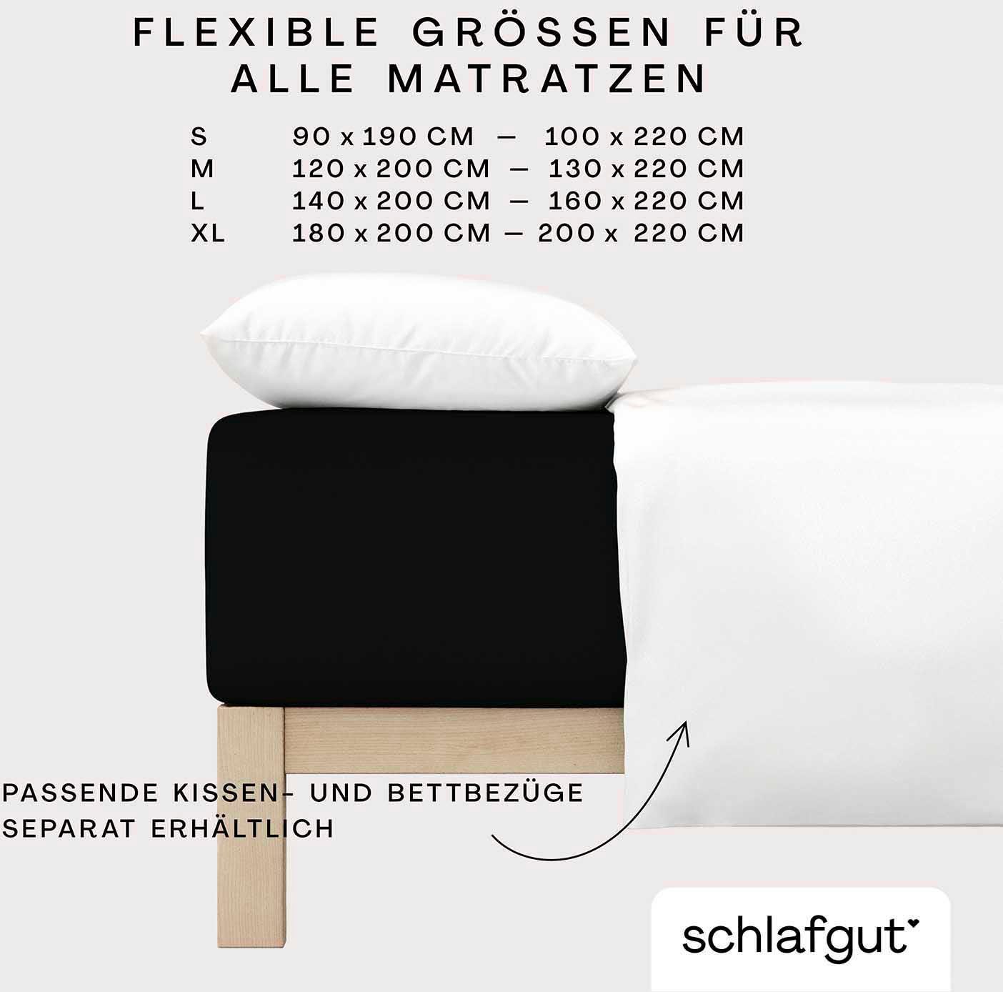 Schlafgut Spannbettlaken PURE BOXSPRING Bio-Baumwolle mit Elasthan, 170 g/m², Bettlaken, Jersey-Elasthan, Gummizug: rundum, (1 Stück), PREMIUM Boxspringbett Lak – Bild 4 von 5