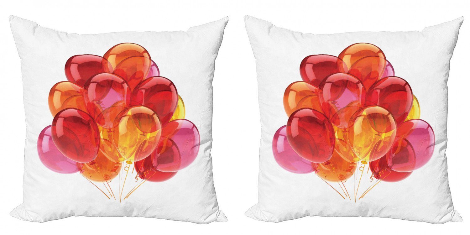 Kissenbezüge Modern Accent Doppelseitiger Digitaldruck, Abakuhaus (2 Stück), Orange und Rosa Warm-Ballone | Kissenbezüge