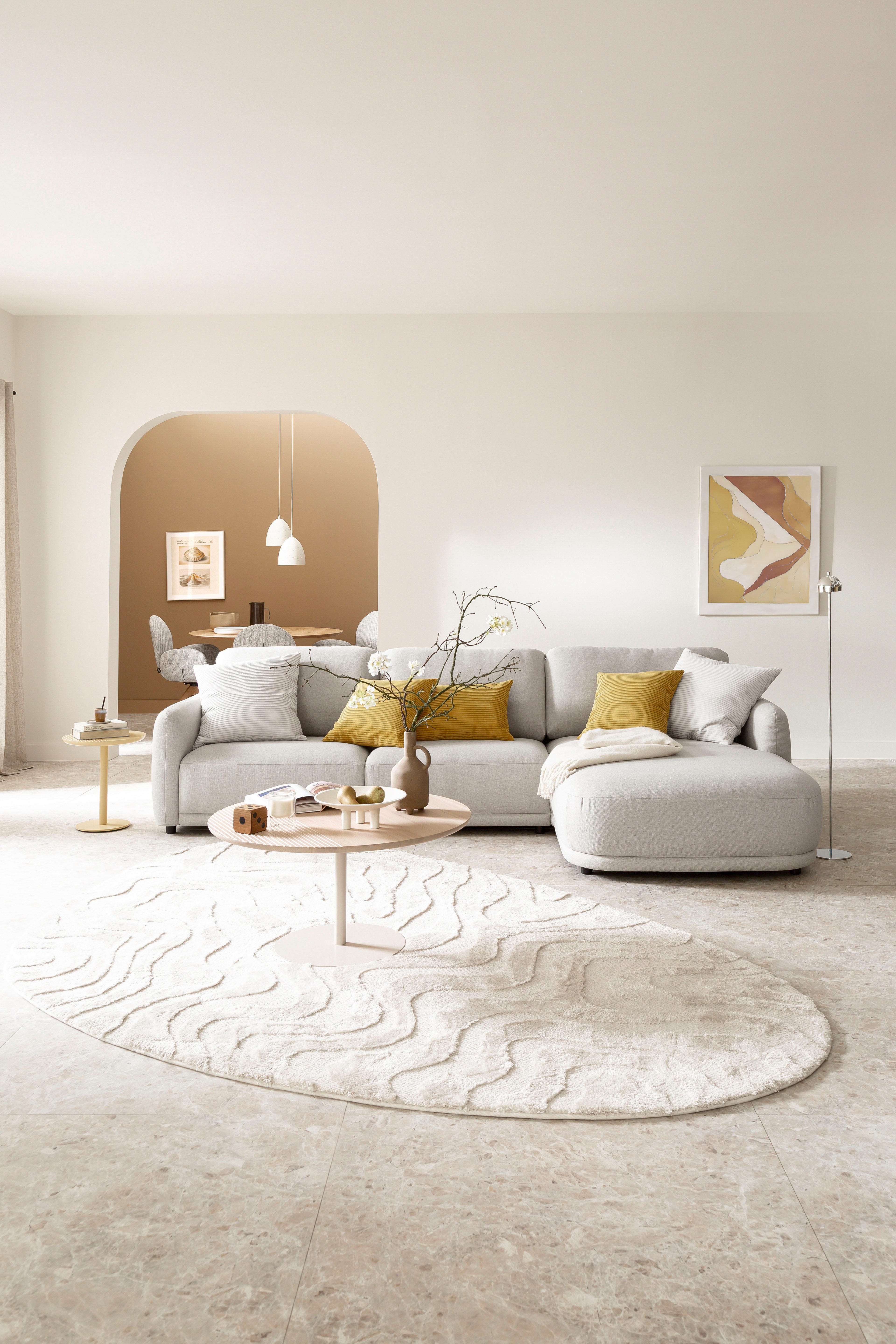 SCHÖNER WOHNEN-Kollektion Ecksofa Wonder, Organische Eck-Lounge für dein Zuhause, Sanfte Kurven, Kammerkissen-Komfort & maximale Entspannung