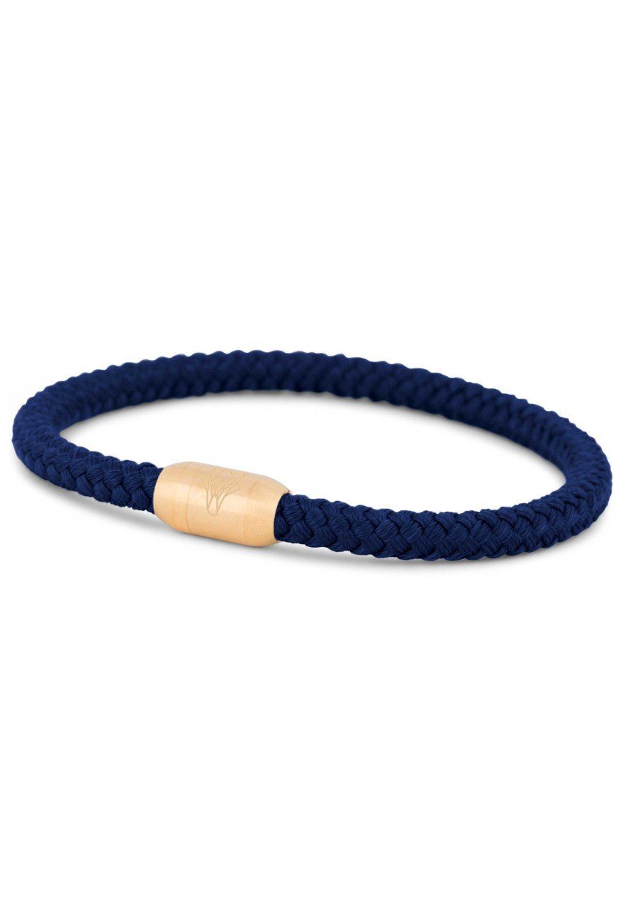 Armband Silvus Nylon-Armband - Mattgold - Navyblau 18,50cm