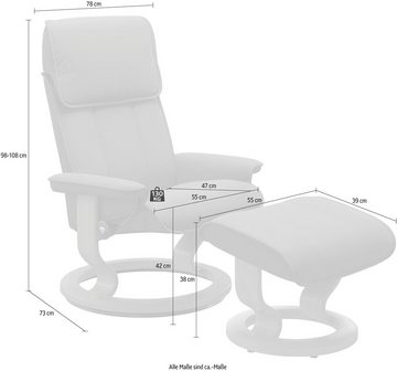 Stressless® Relaxsessel Admiral (Set, Relaxsessel inkl. Hocker), mit Classic Base, Größe M & L, Gestell Wenge