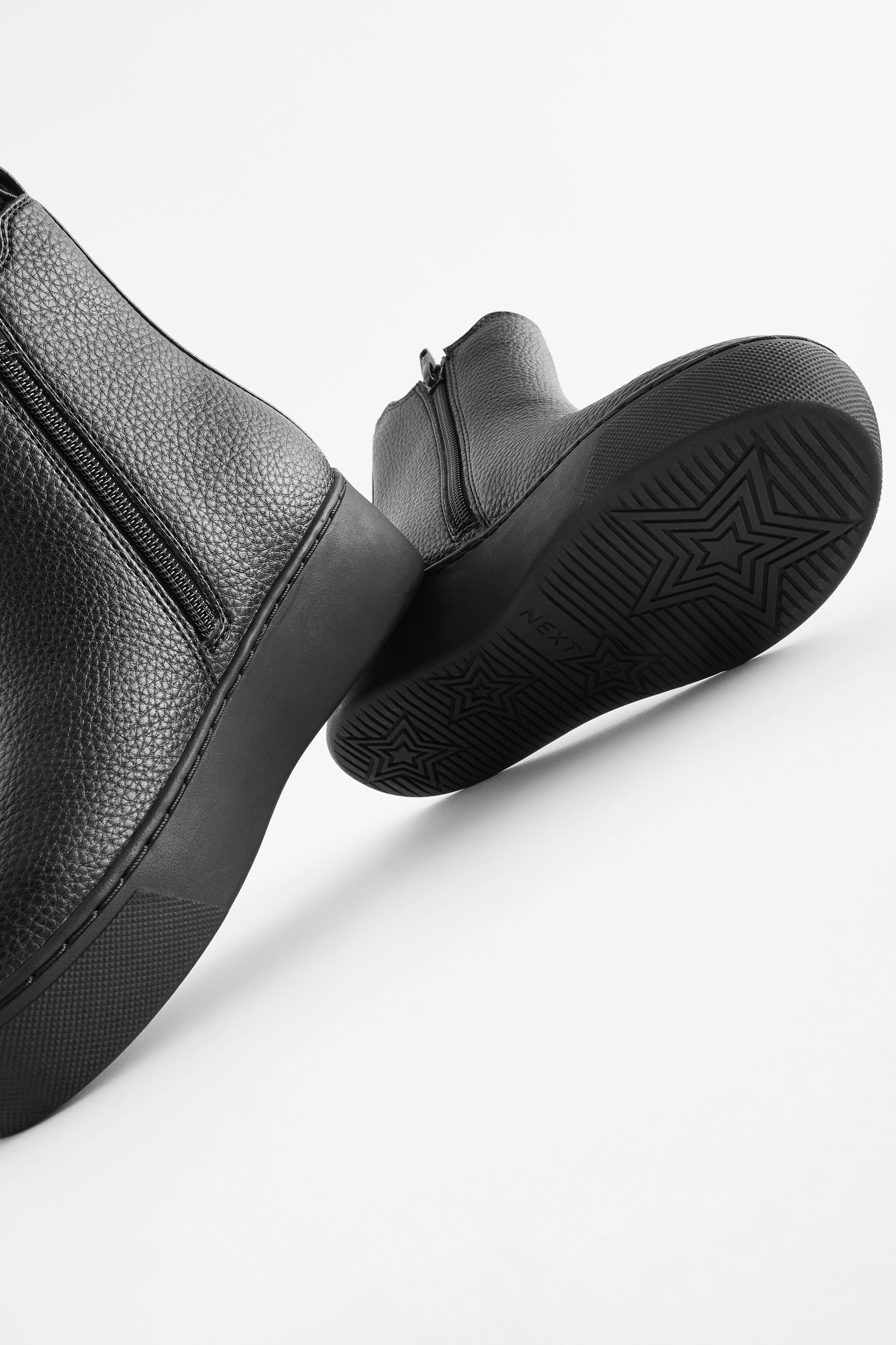 Keilstiefelette (1-tlg) Stiefel mit Next Keilabsatz Black