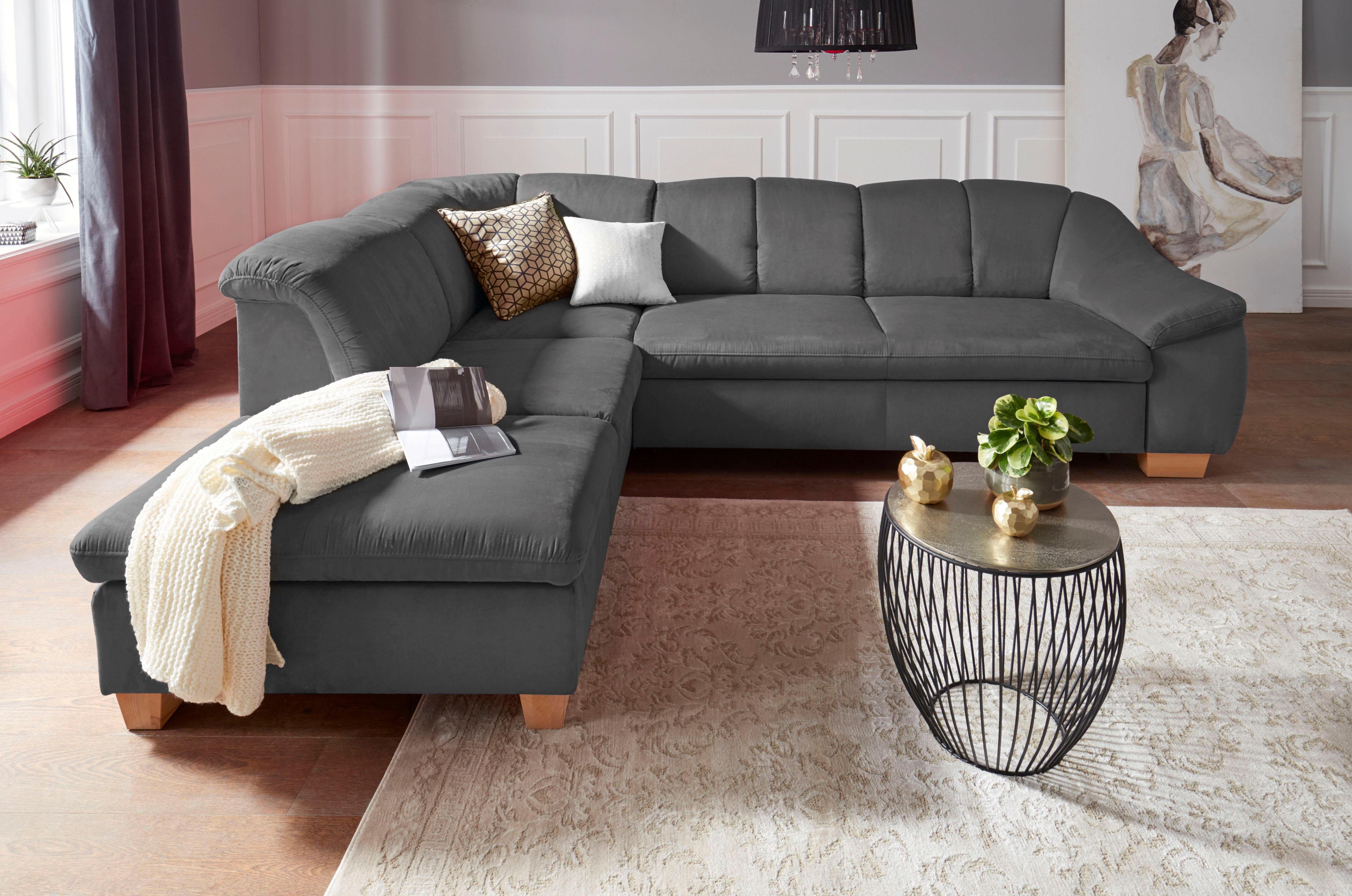 sit&more Ecksofa Santo L-Form, mit Federkern, wahlweise mit Bettfunktion und Stauraum