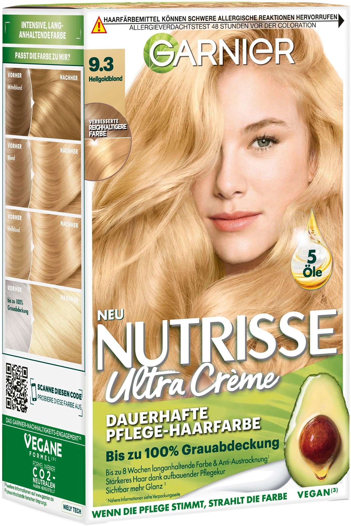 Das Festival des kostenlosen Versands ist im Gange! GARNIER Coloration Nutrisse 9.3 Creme Hellgoldblond