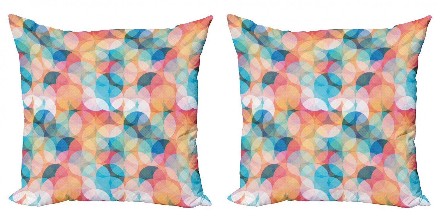 Kissenbezüge Modern Accent Doppelseitiger Digitaldruck, Abakuhaus (2 Stück), Geometrisch Pastell Mosaik-Kreise | Kissenbezüge