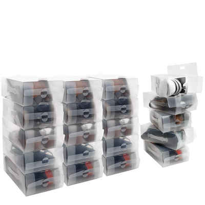 Kurtzy Organizer Transparent Shoe Boxes (20 pcs) - Space-saving Storage for Sneakers, Transparente Plastikschuhboxen (20 Stk) - Platzsparende Aufbewahrung