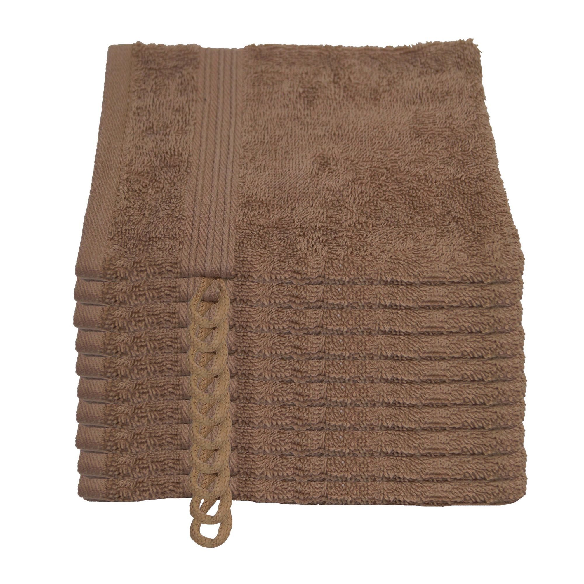 Julie Julsen Waschhandschuh 10-Waschhandschuh-Pastell Braun-Waschhandschuh 15 x 21 cm, (10-St)