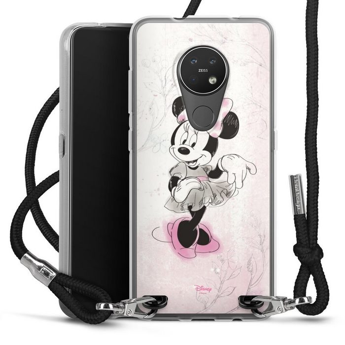 DeinDesign Handyhülle Minnie Mouse Disney Vintage Minnie Watercolor Nokia 7.2 Handykette Hülle mit Band Case zum Umhängen Cover mit Kette