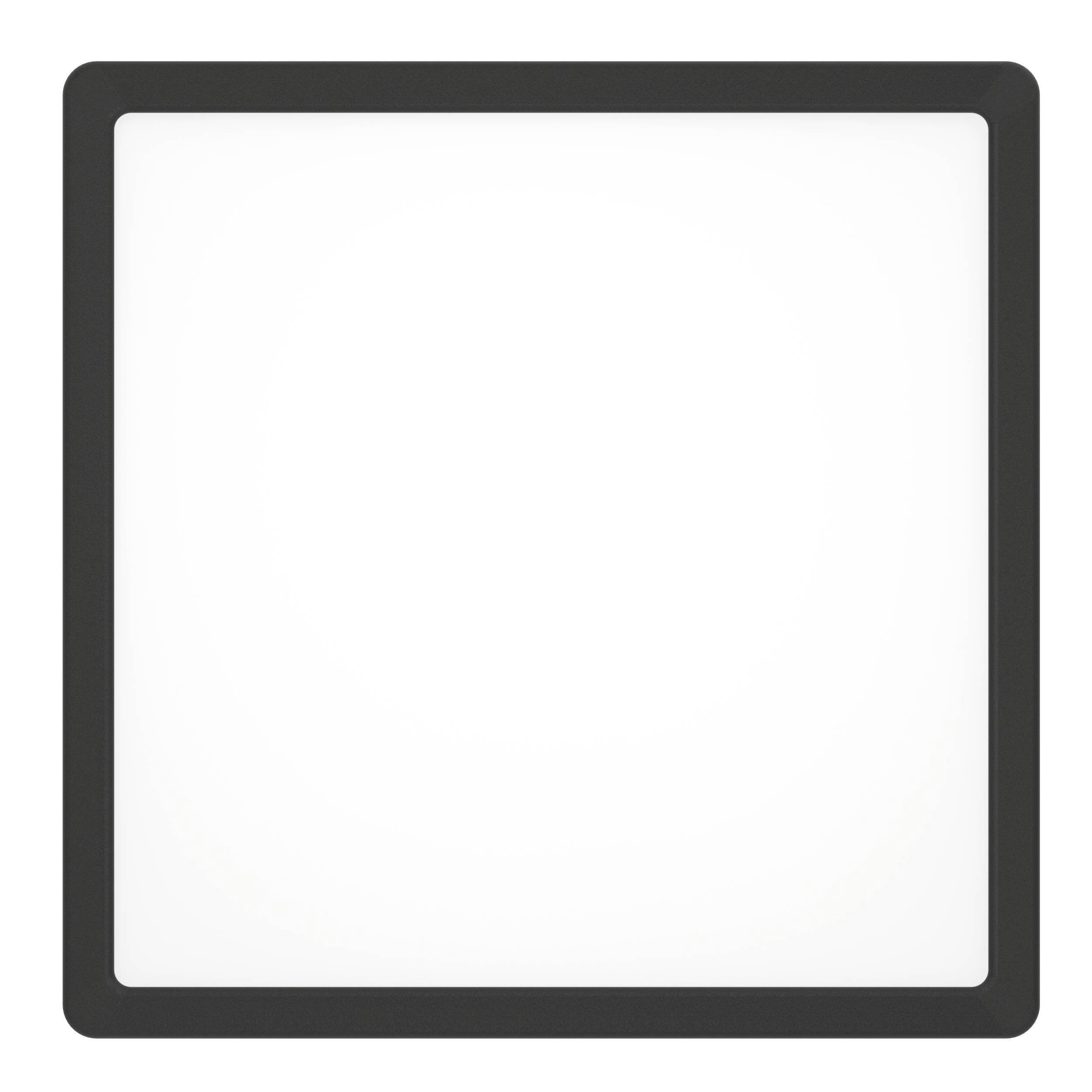 EGLO Aufbauleuchte Fueva 6 Deckenleuchte, Aufbaulampe, Kunststoff, Deckenbeleuchtung, mehrere Helligkeitsstufen, LED fest integriert, Kaltweiß, Neutralweiß, Warmweiß, Aufbauleuchte - L29 x B29 x H2,5 cm - schwarz - 13W inkl.