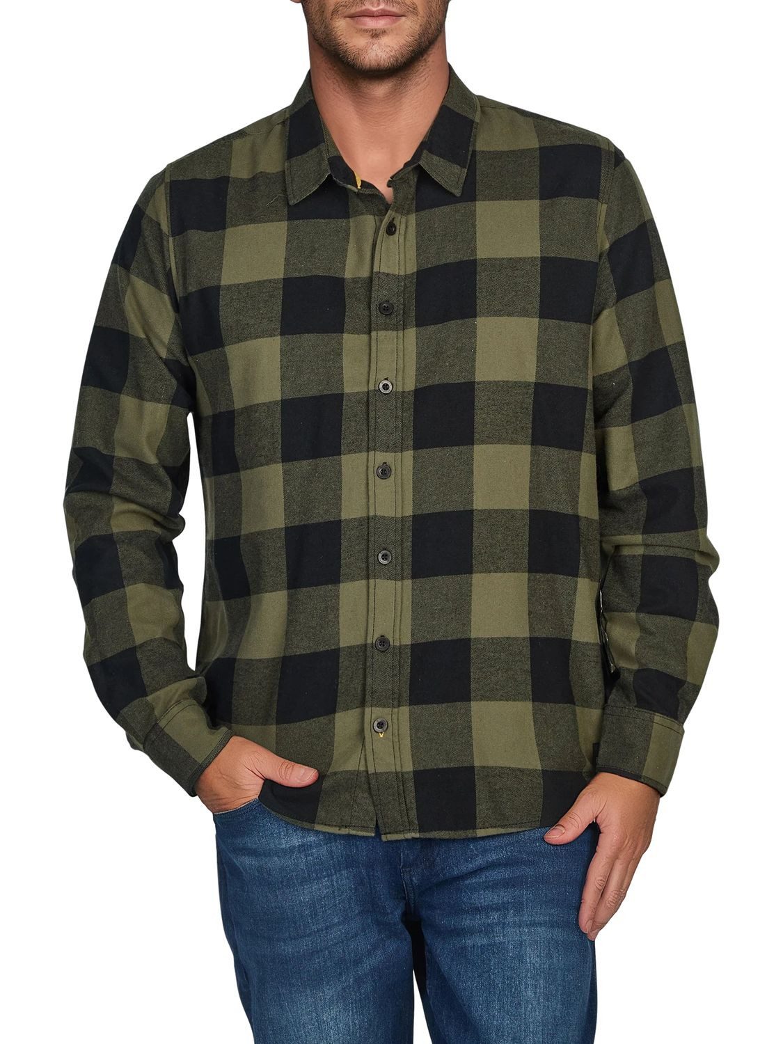riverso Langarmhemd Herren Karohemd RIVArne Regular Fit (1-tlg)