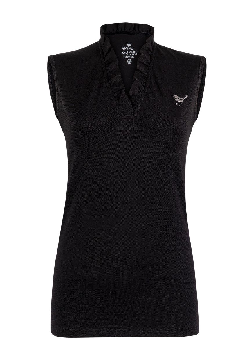 girls golf Poloshirt Girls Golf Polo 'Shiny Love' Sleeveless Schwarz Damen