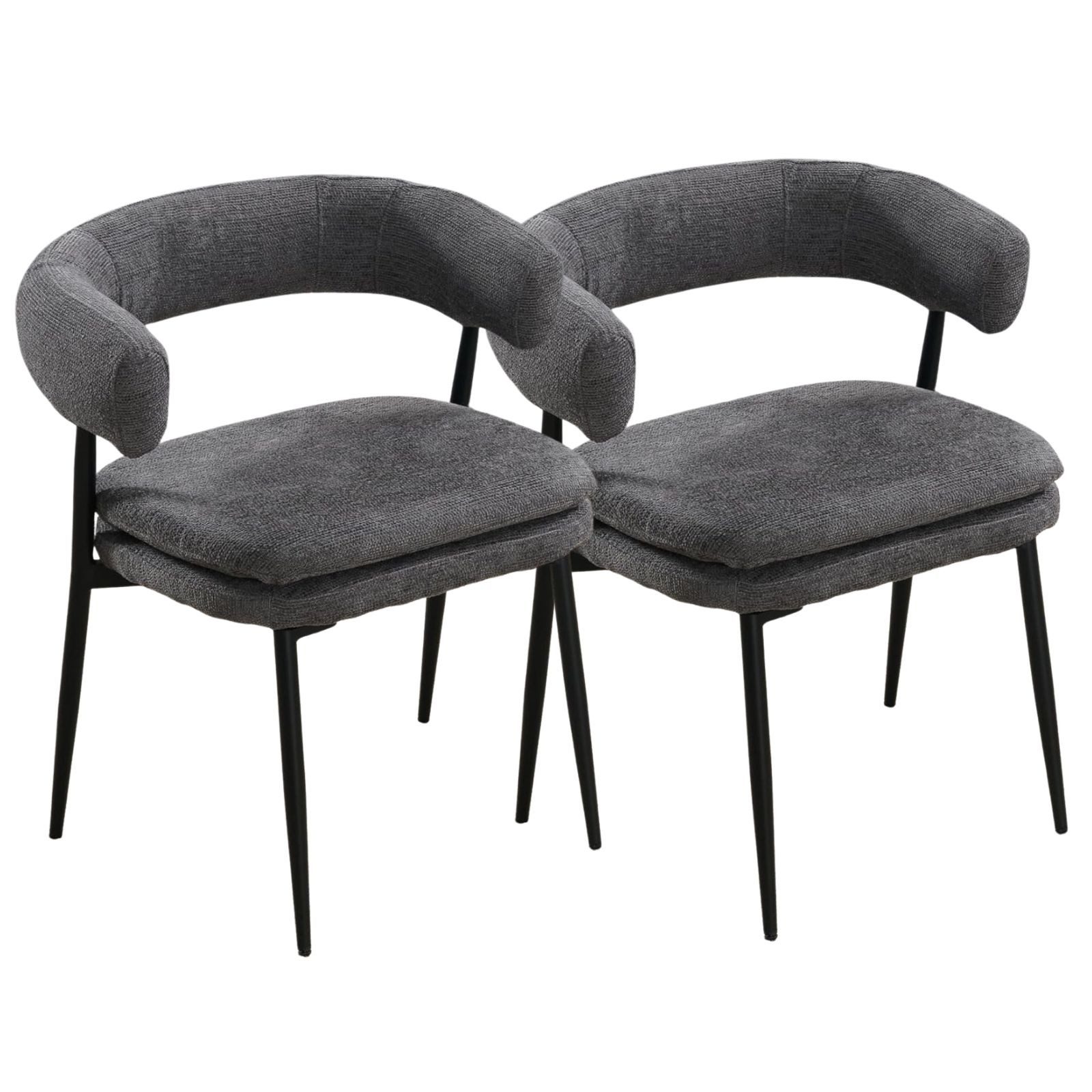 WAHSON OFFICE CHAIRS Esszimmerstuhl 2er Set Chenille-Polsterstühle für Küche/Esszimmer