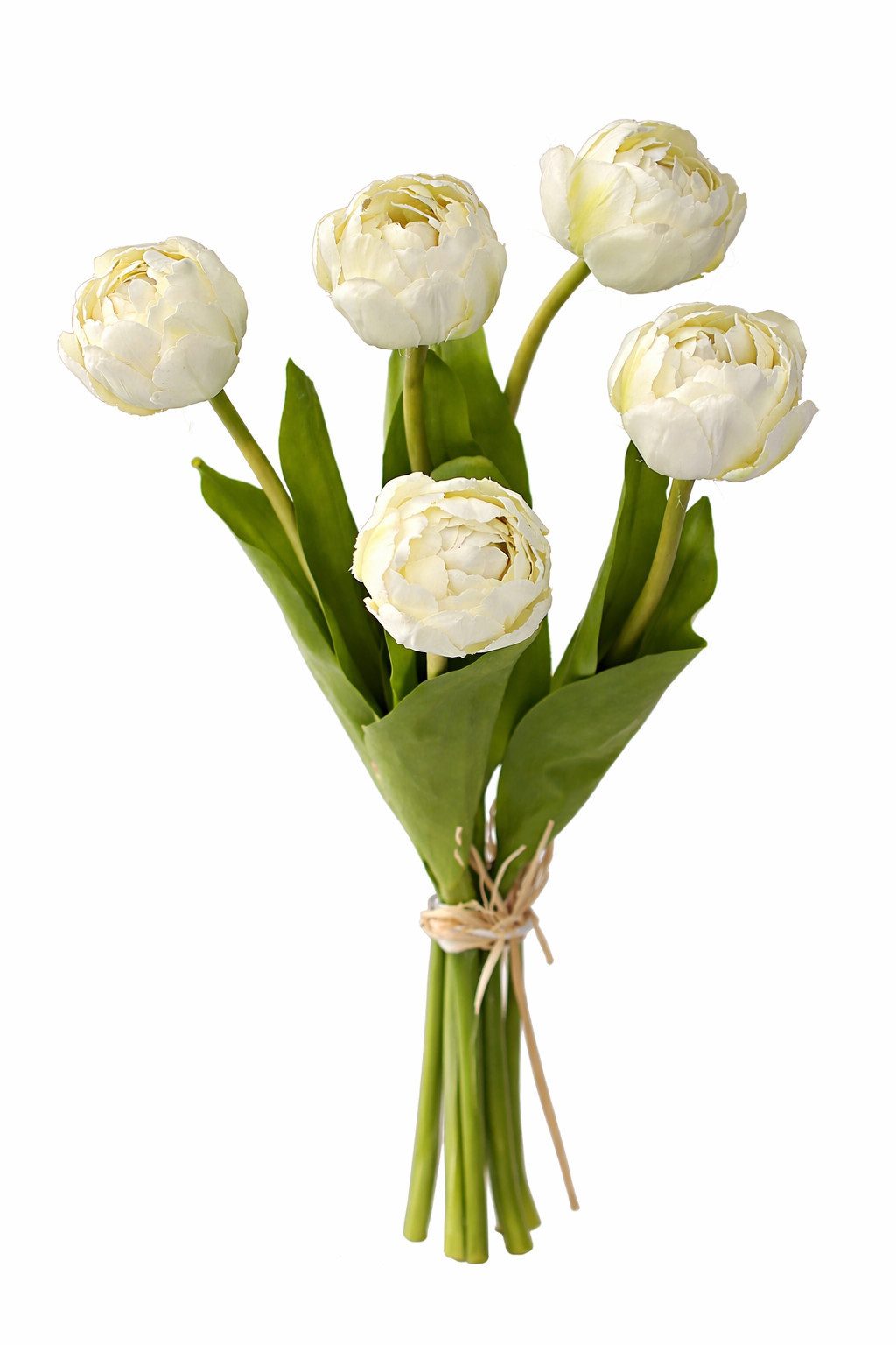 Kunstblume Tulpen künstlich L43cm Tulpenbündel mit 5Tulpen gefüllt Real Touch, finehomegarden, Höhe 43 cm, Tulpenstrauß künstliche Tulpen Dekoration 3Farben wählbar / Paket