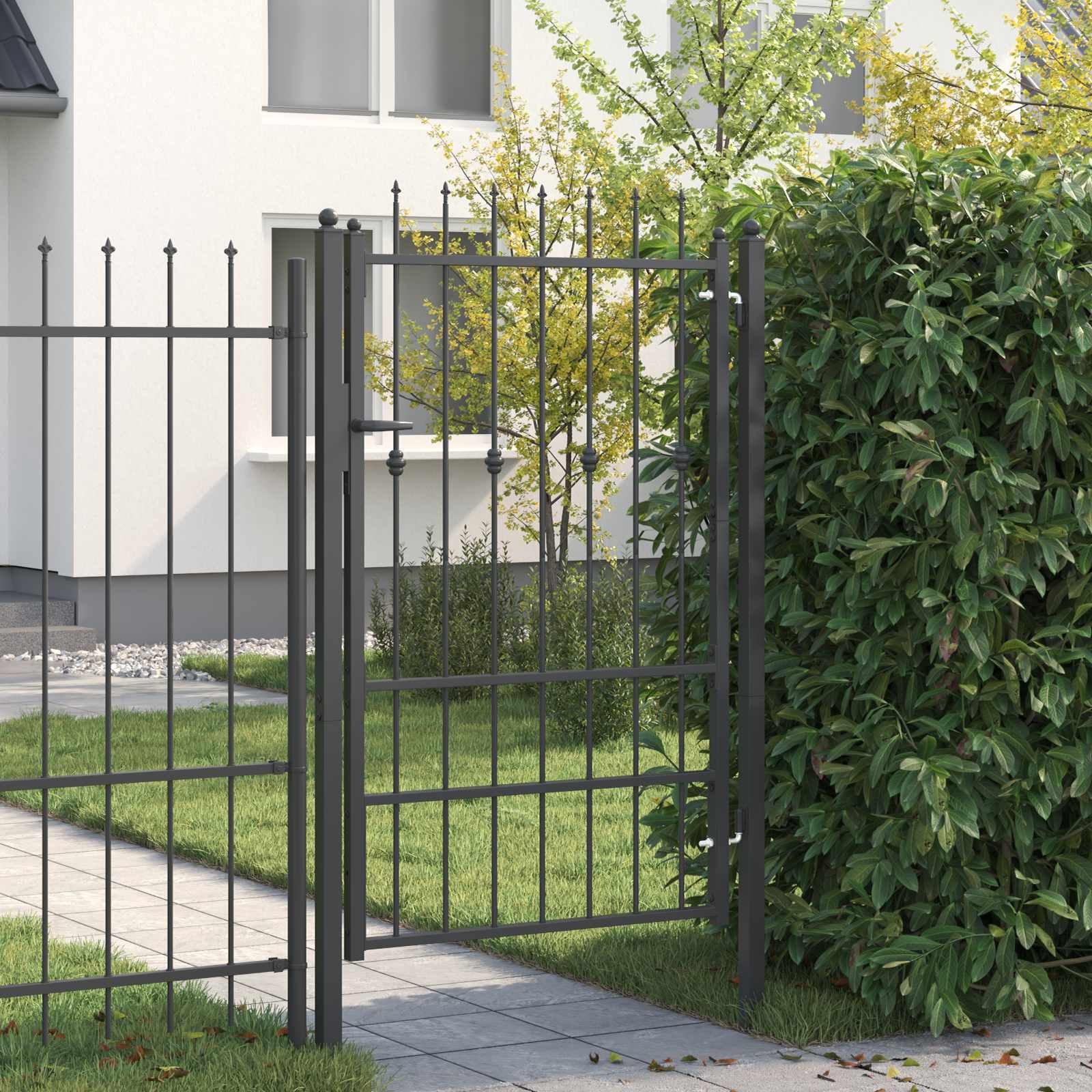 vidaXL Gartentor Zauntor ASTEN 100 x 150 cm Metall Schwarz Abschließbar