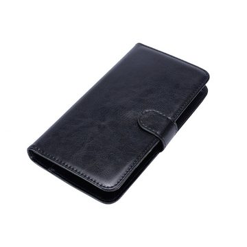 K-S-Trade Handyhülle für HTC Desire 12s, 360° Hülle schwarz Kunstleder Case BookCase WalletCase
