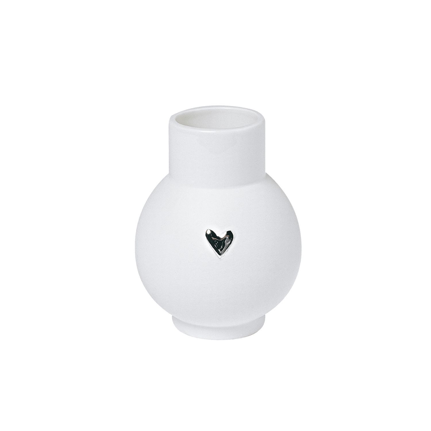 Räder Design Dekovase Mini-Kugelvase Herz Silber günstig online kaufen