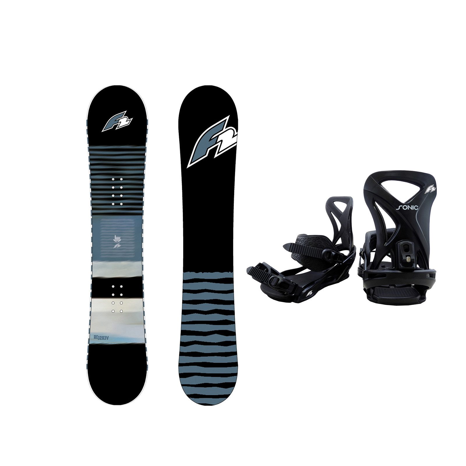 F2 Snowboard F2 Set Snowboard Reverse Blau 151cm + Sonic Pro Bindung M
