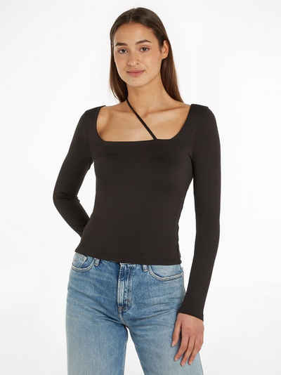 Tommy Jeans Crop-Top mit eckigen Ausschnitt und stylischer Zusatzschnur