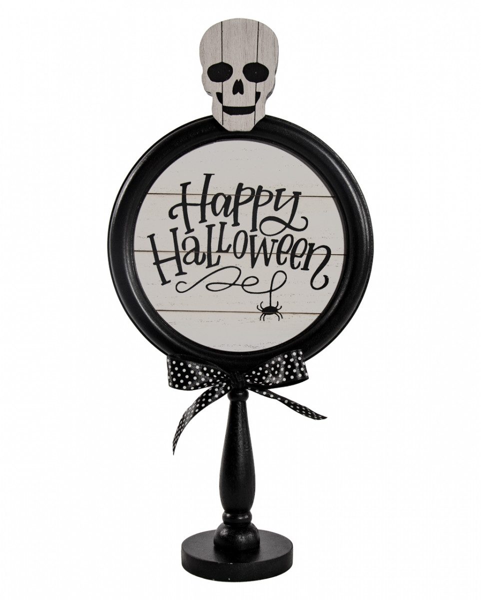 Dekofigur Happy Halloween Tischdekoration mit Totenkopf 36 c