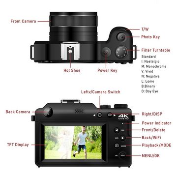 Fine Life Pro X9 Kompaktkamera (48 MP, WLAN (Wi-Fi), inkl. 48MP Digitalkamera)