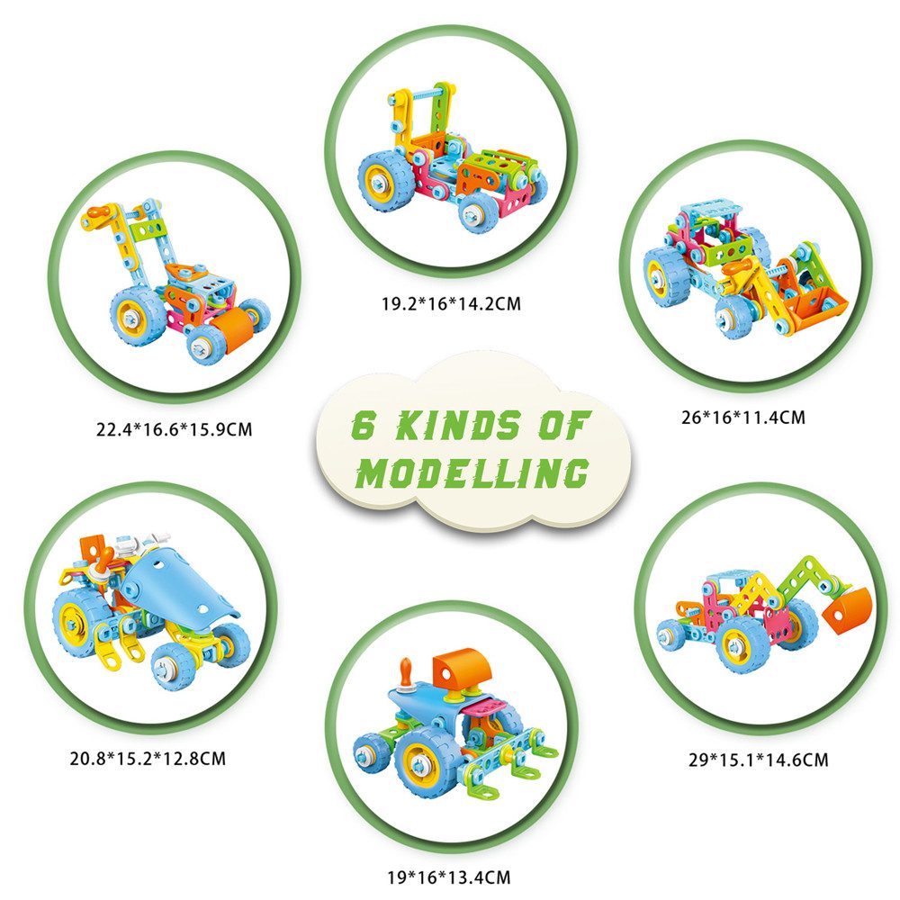 DINO SONO Konstruktionsspielzeug Baustein 118-tlg. Bauklötze Bagger Kran Ko günstig online kaufen