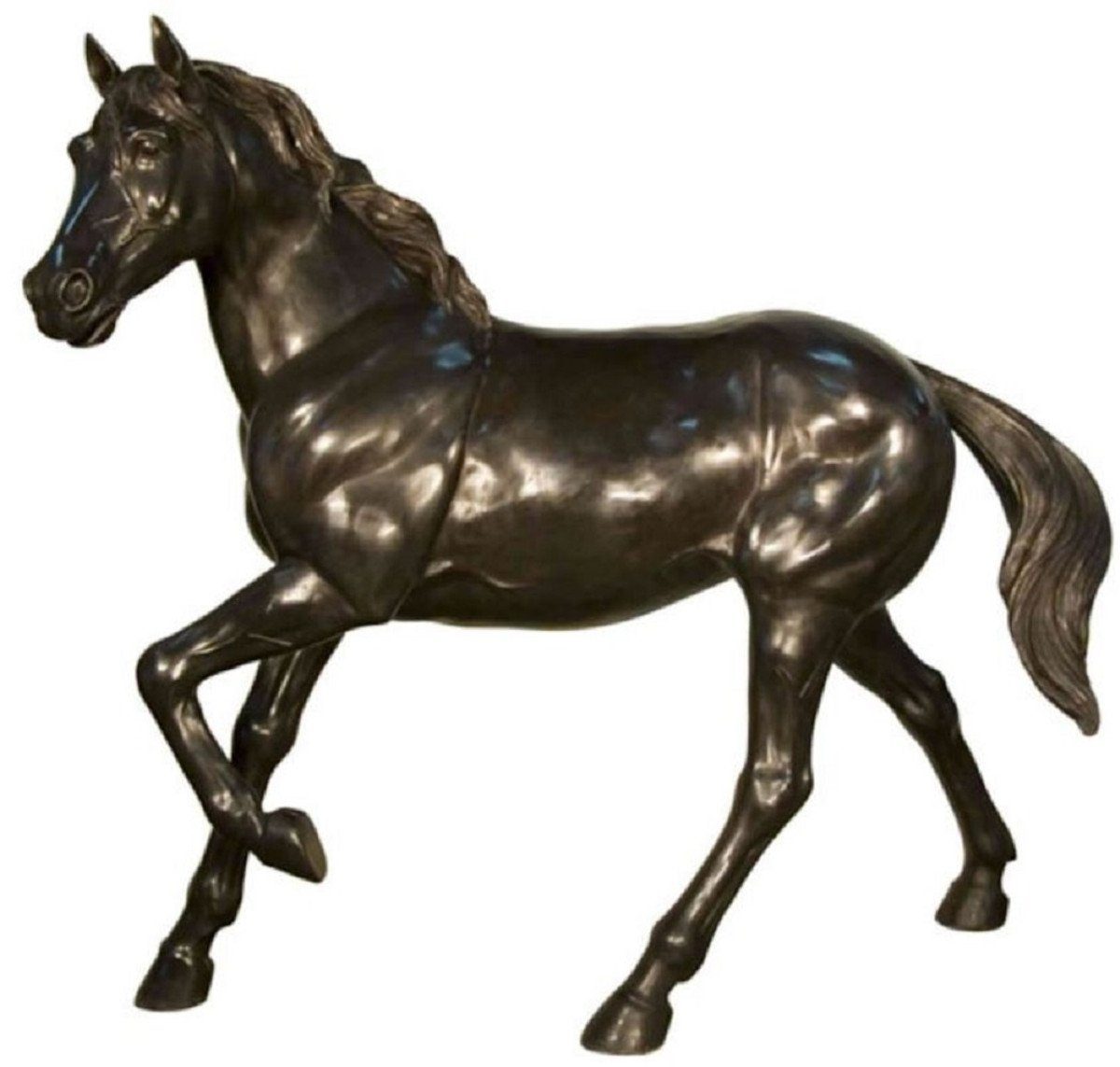 Casa Padrino Skulptur Luxus Bronze 64 - Deko Lebensgroße Bronze Skulptur Skulptur - Skulptur XXL Garten Tierfigur Pferd 188 - cm - x - Bronze Deko Luxus Figur XXL Riesiege H. x Garten 157