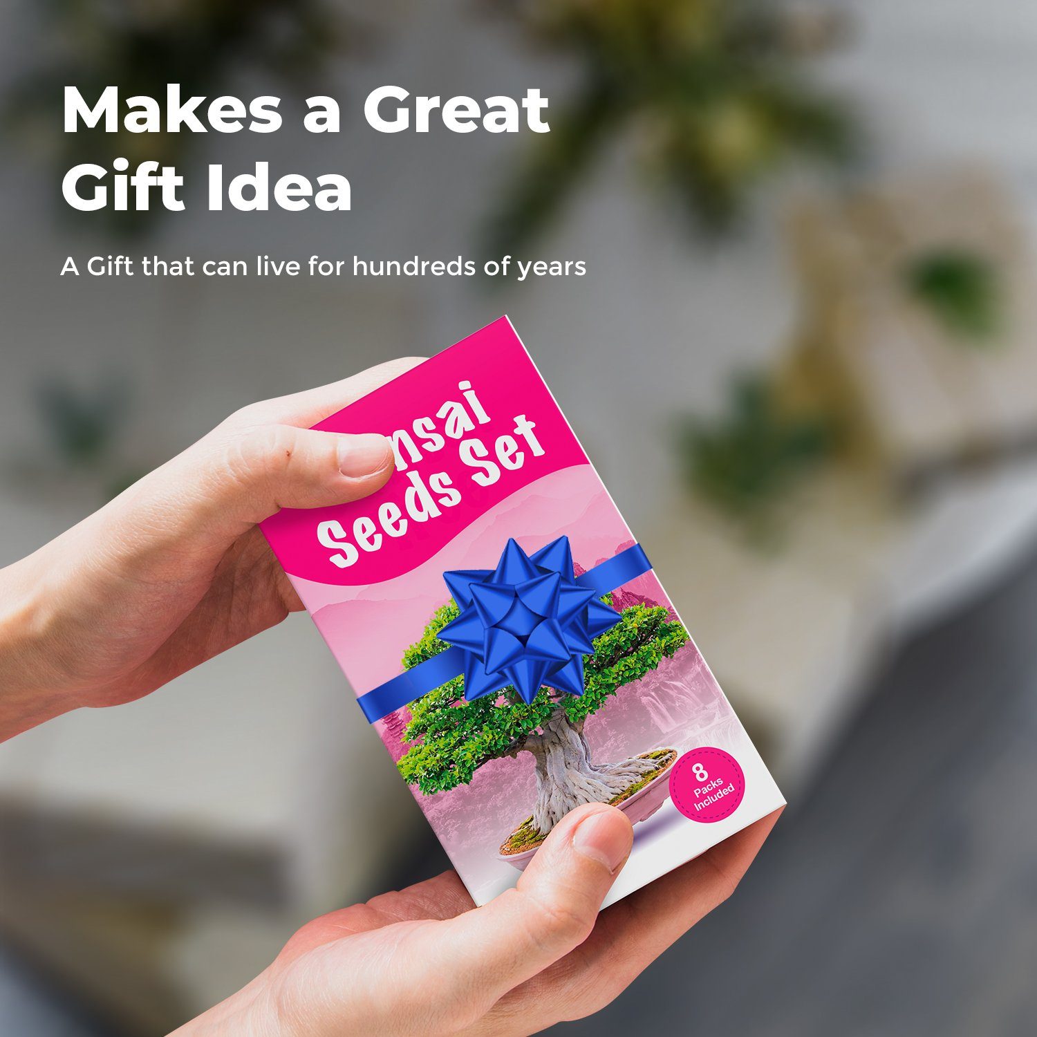 Kunstbonsai Samen-Set mit 8 verschiedenen Bonsai-Bäumchen, Grow Buddha