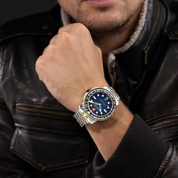 Swiss Military Hanowa Schweizer Uhr BLACK MARLIN, SMWGH0001760, Quarzuhr, Armbanduhr, Herrenuhr, Swiss Made, bicolor, Datum