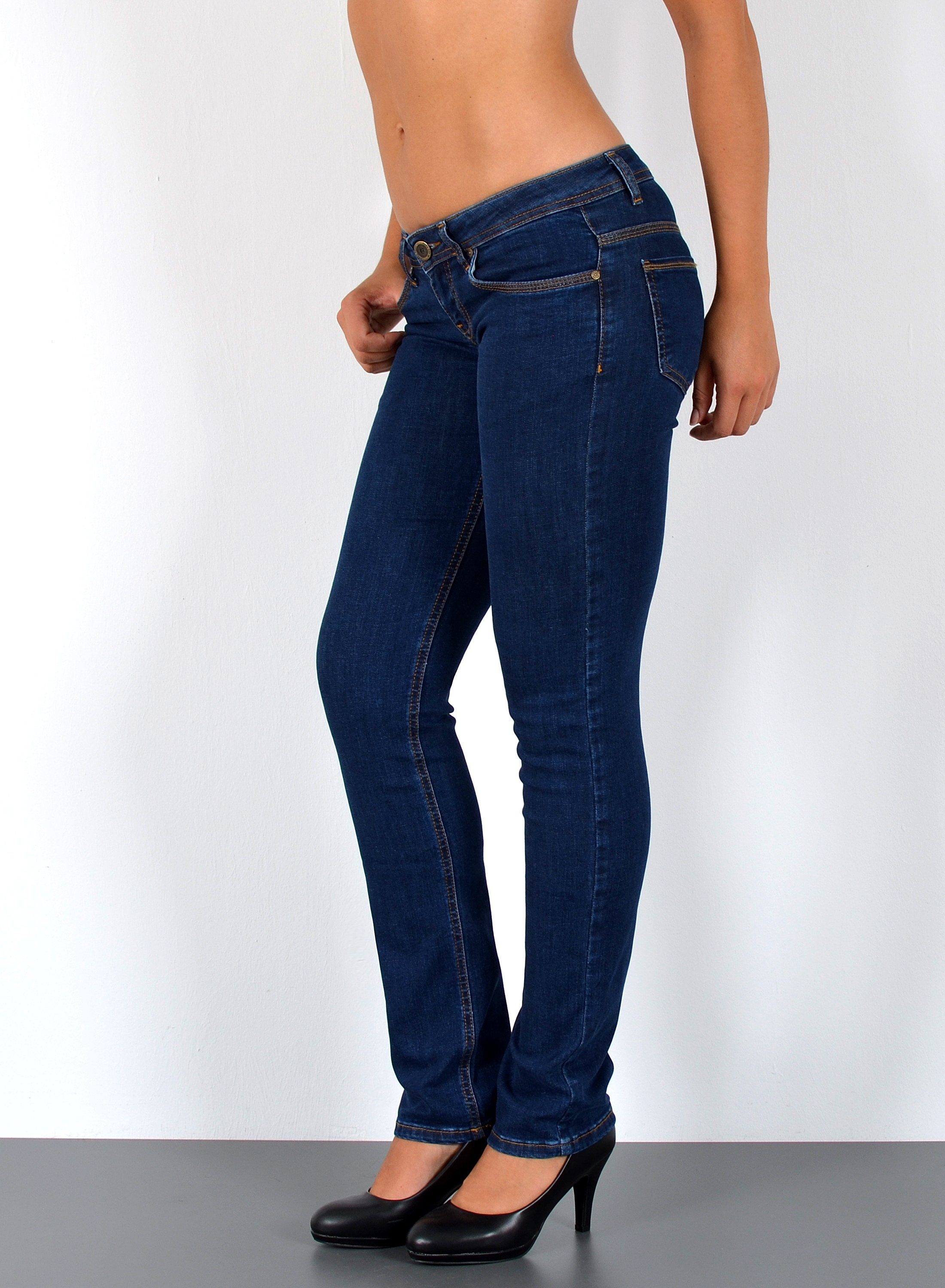 ESRA Straight-Jeans Low Waist Damen Jeans Straight Fit niedrige Leibhöhe Stretch-Jeans G9 Jeans Damen Straight Fit Gerade Schnitt Jeans Tief-Bund Hüftjeans – Bild 2 von 5