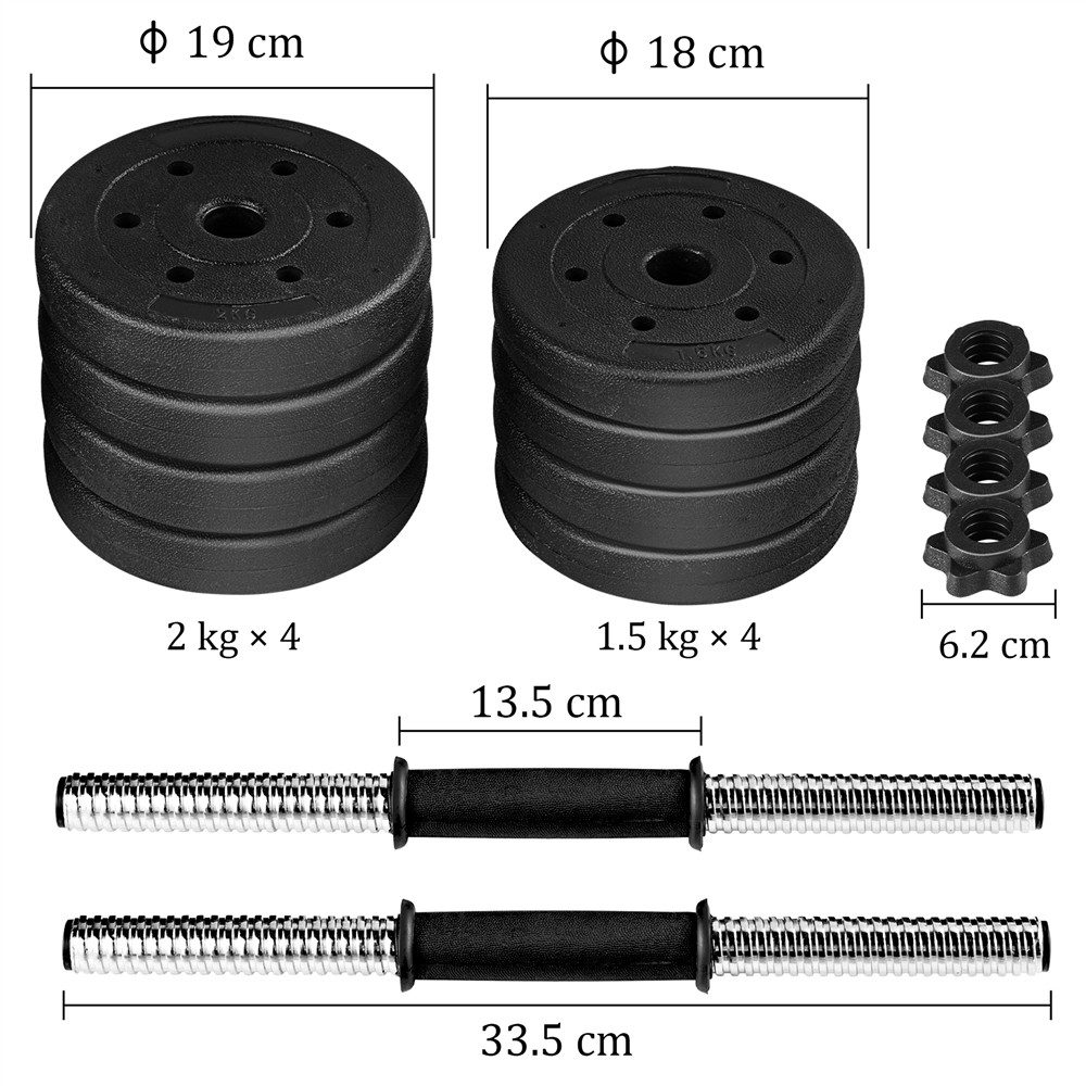 Yaheetech Hantel-Set 15/20/25/30 Kg, (2er-Set), Verstellbare Kurzhanteln mit Sternverschlüssen, rutschfest