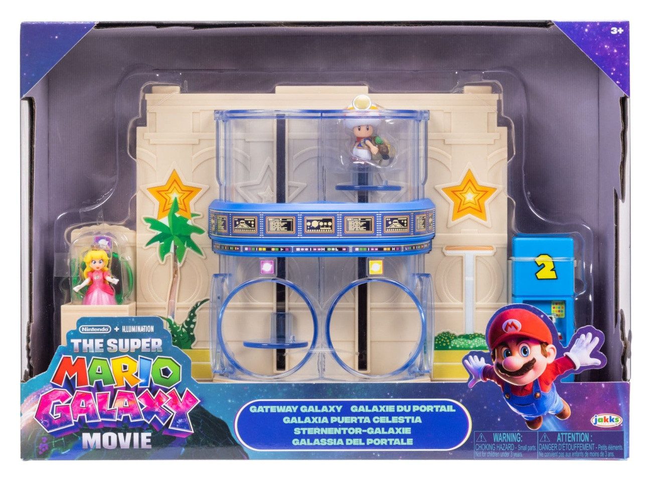 Jakks Pacific Merchandise-Figur Der Super Mario Galaxy Film Diorama mit 2 Minifiguren Sternentor-Galax