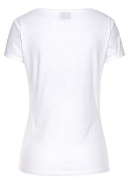 Venice Beach V-Shirt mit Logoprint, T-Shirt, Kurzarmshirt aus Baumwoll-Mix, sportlich