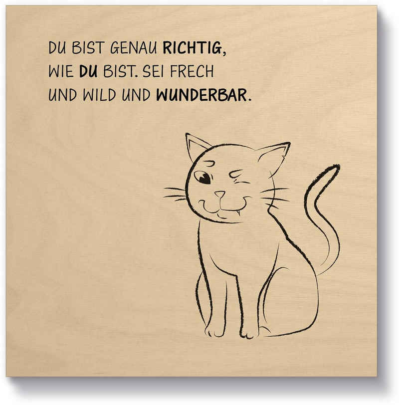Artland Holzbild Katze, Sprüche & Texte (1 St)