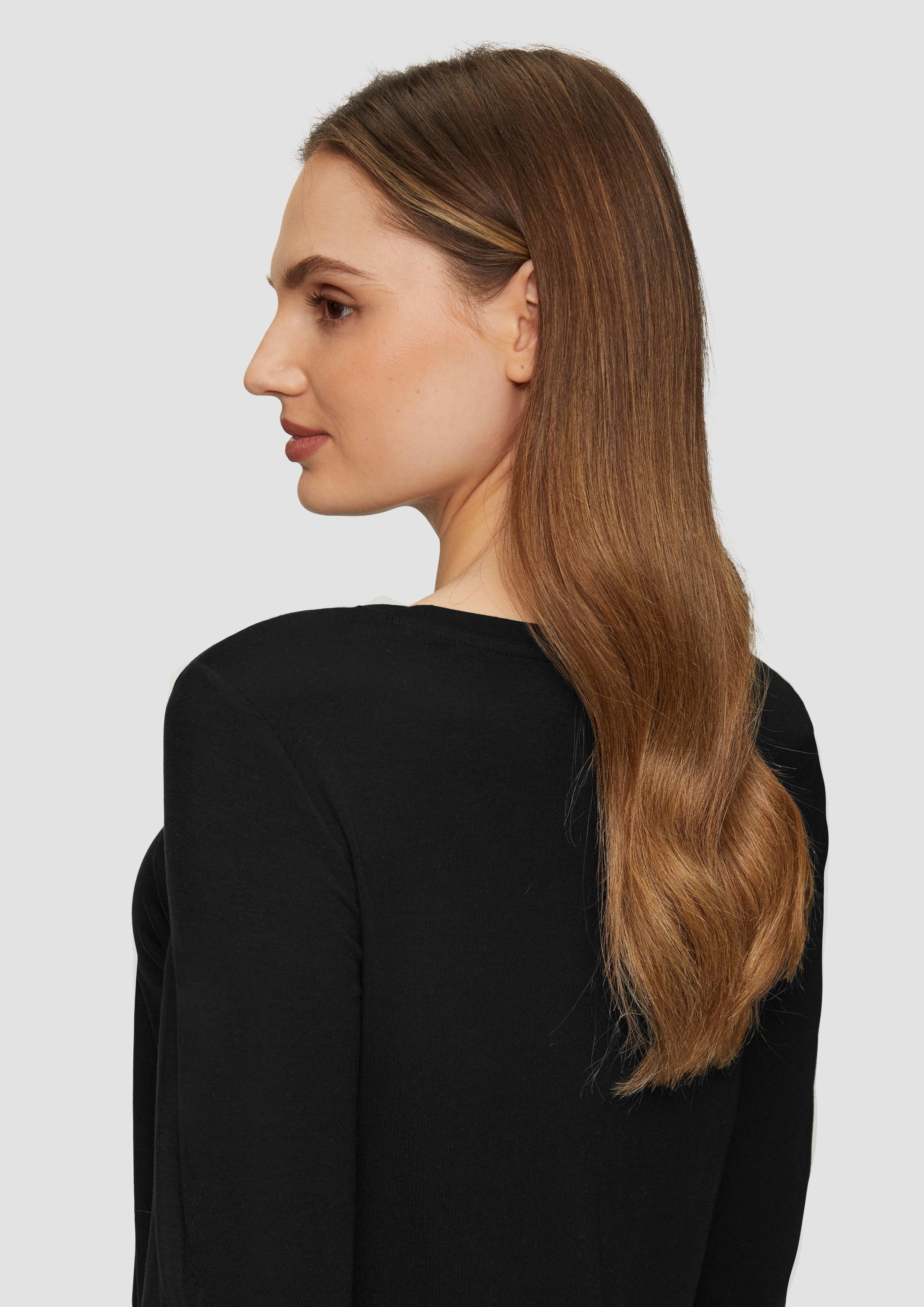 s.Oliver Langarmshirt Longsleeve aus Lyocellmix Stickerei günstig online kaufen