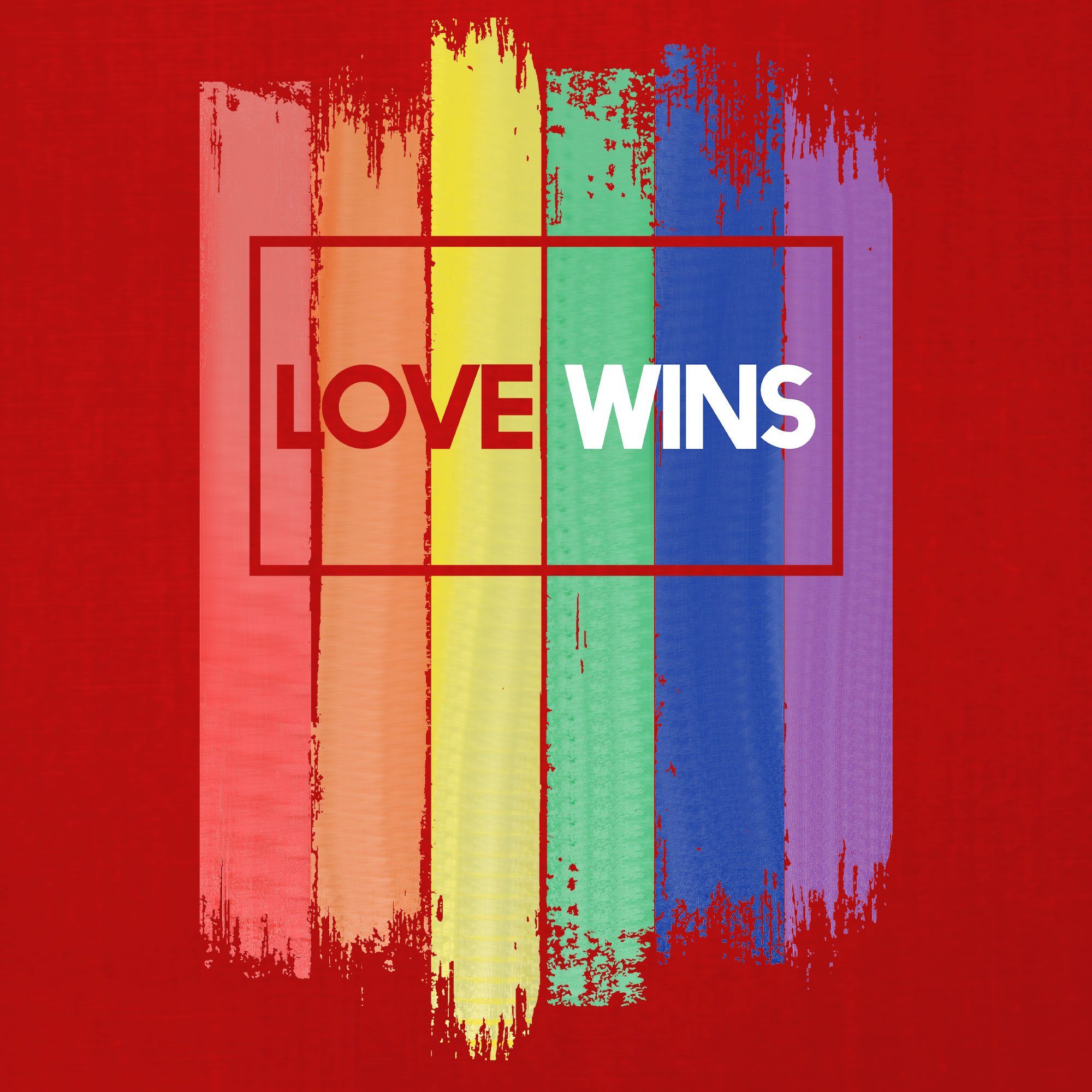 T-Shirt LGBT Rot (1-tlg) Gay Herren Love Formatee Regenbogen - Kurzarmshirt Pride Quattro Stolz Wins