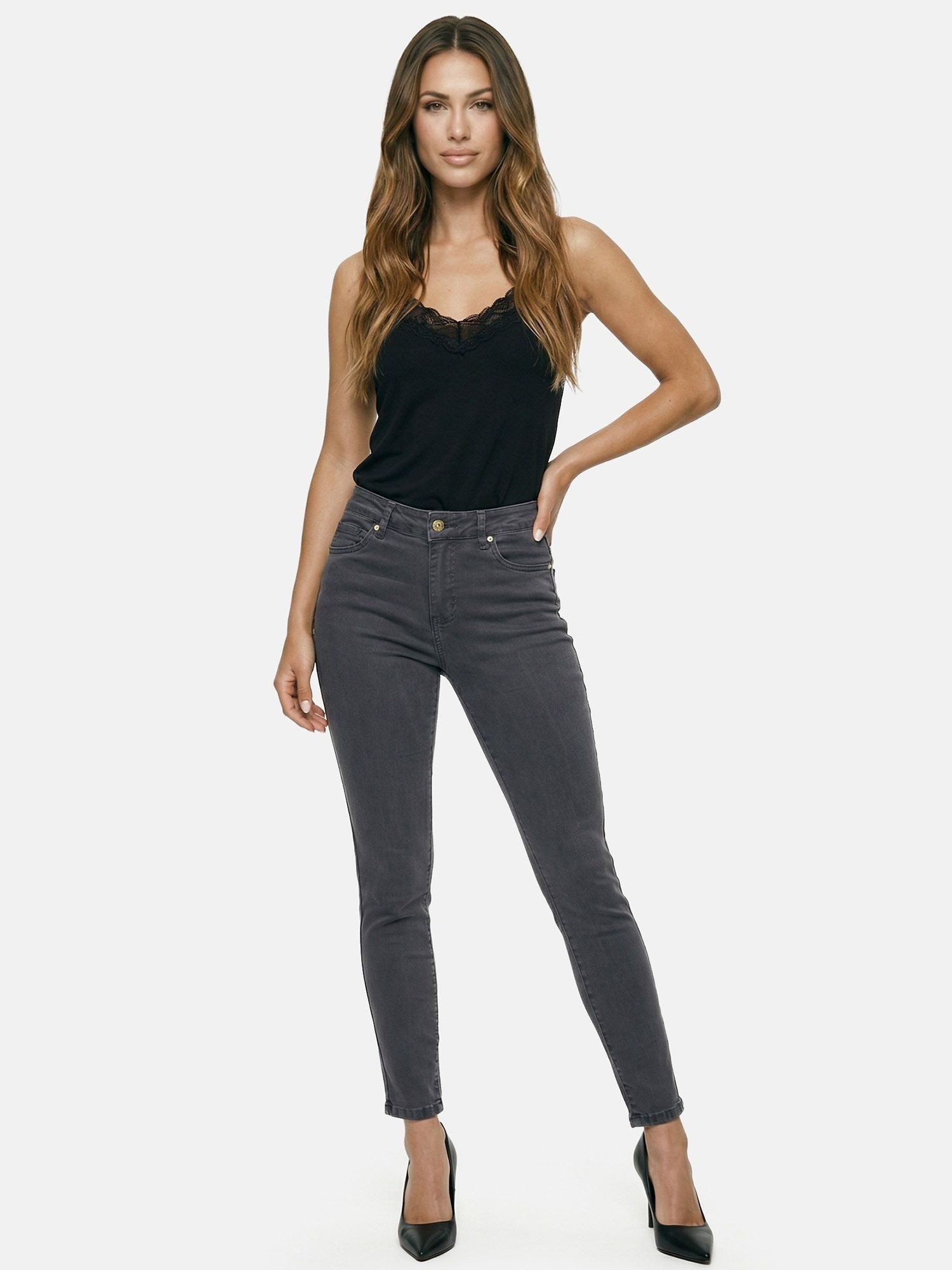Tazzio High-waist-Jeans F138 Damen Skinny Fit Jeanshose günstig online kaufen