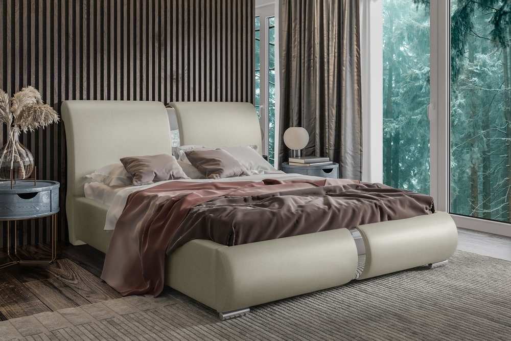 99rooms Polsterbett Lourdes (Schlafzimmerbett, Bett), 120/140/160/180/200 x 200 cm, wahlweise mit Bettkasten, mit Lattenrost