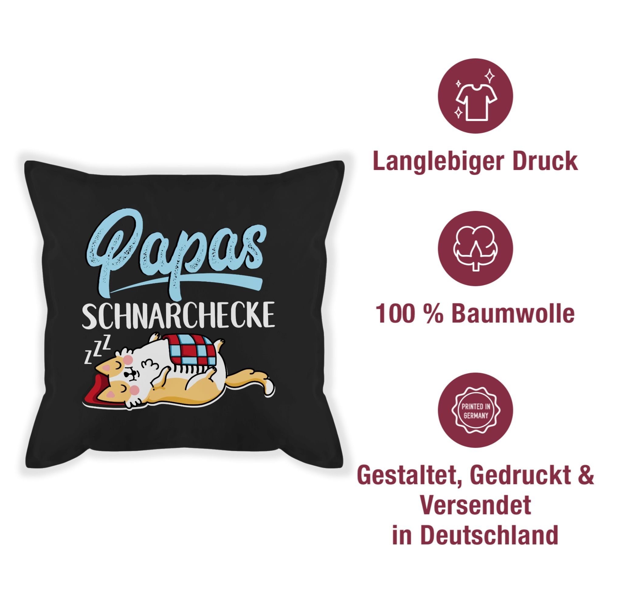 Papas Kissen Schnarchecke - Vatertagsgeschenk 1 Dekokissen weiß/blau, Shirtracer Schwarz