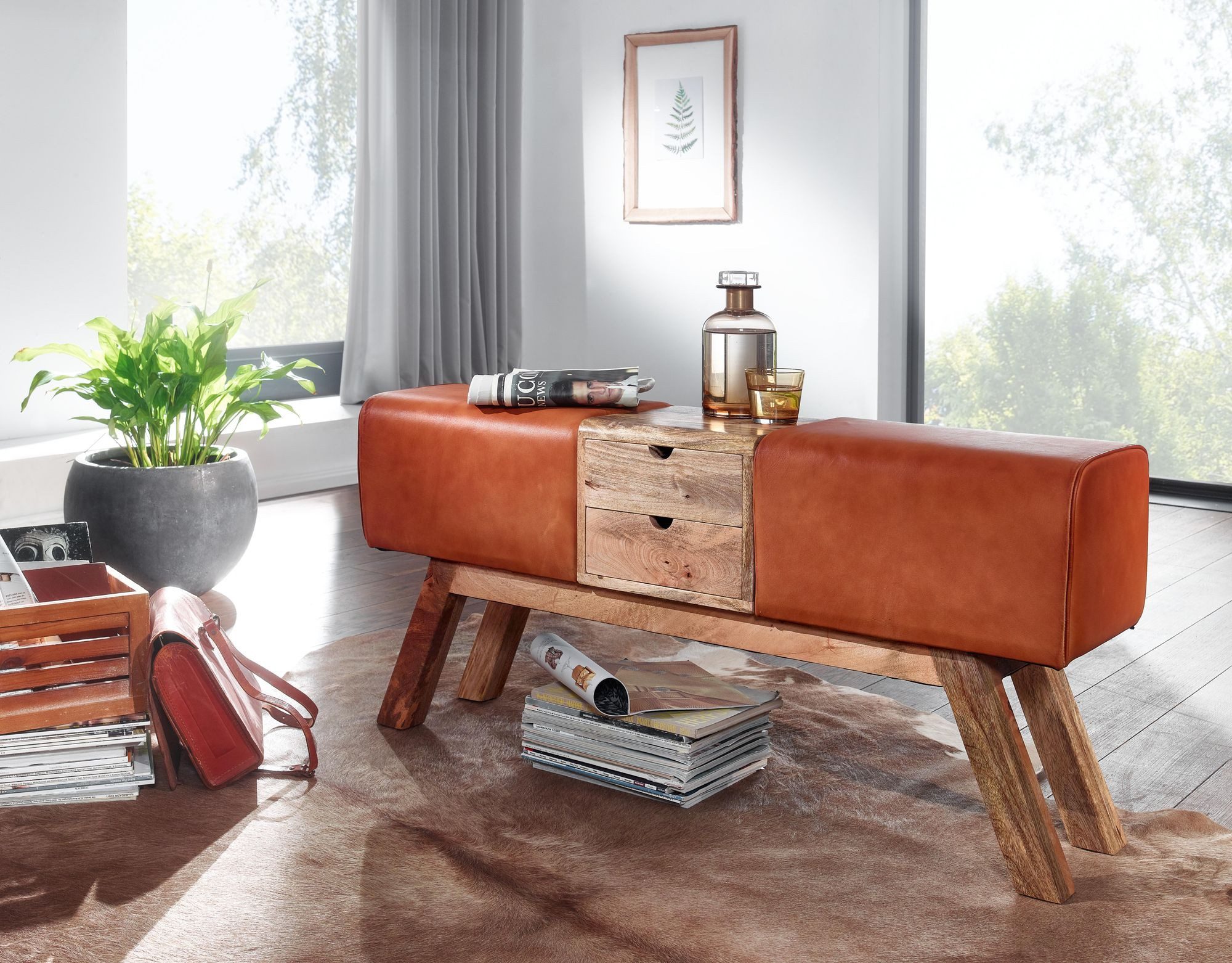 furnicato Bank Retro Sitzbank Braun 120x56x30 cm (1-St)