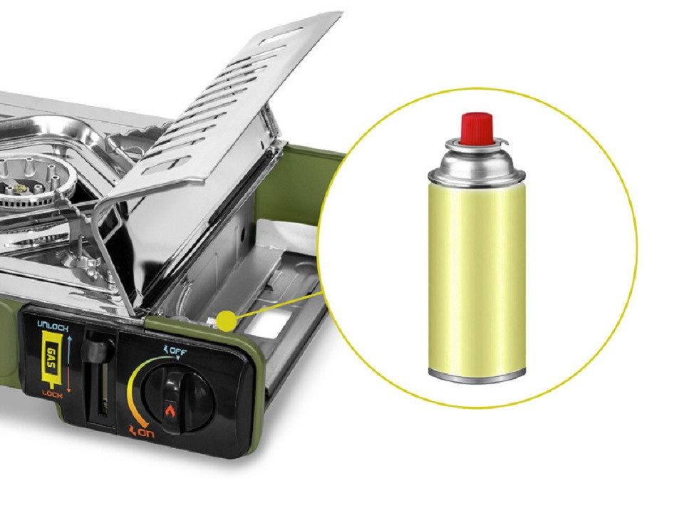 Delphin.sk Gaskocher INOXIA mit Koffer 2000W Propangas CP250 400ml - Camping Kocher, (1-St)