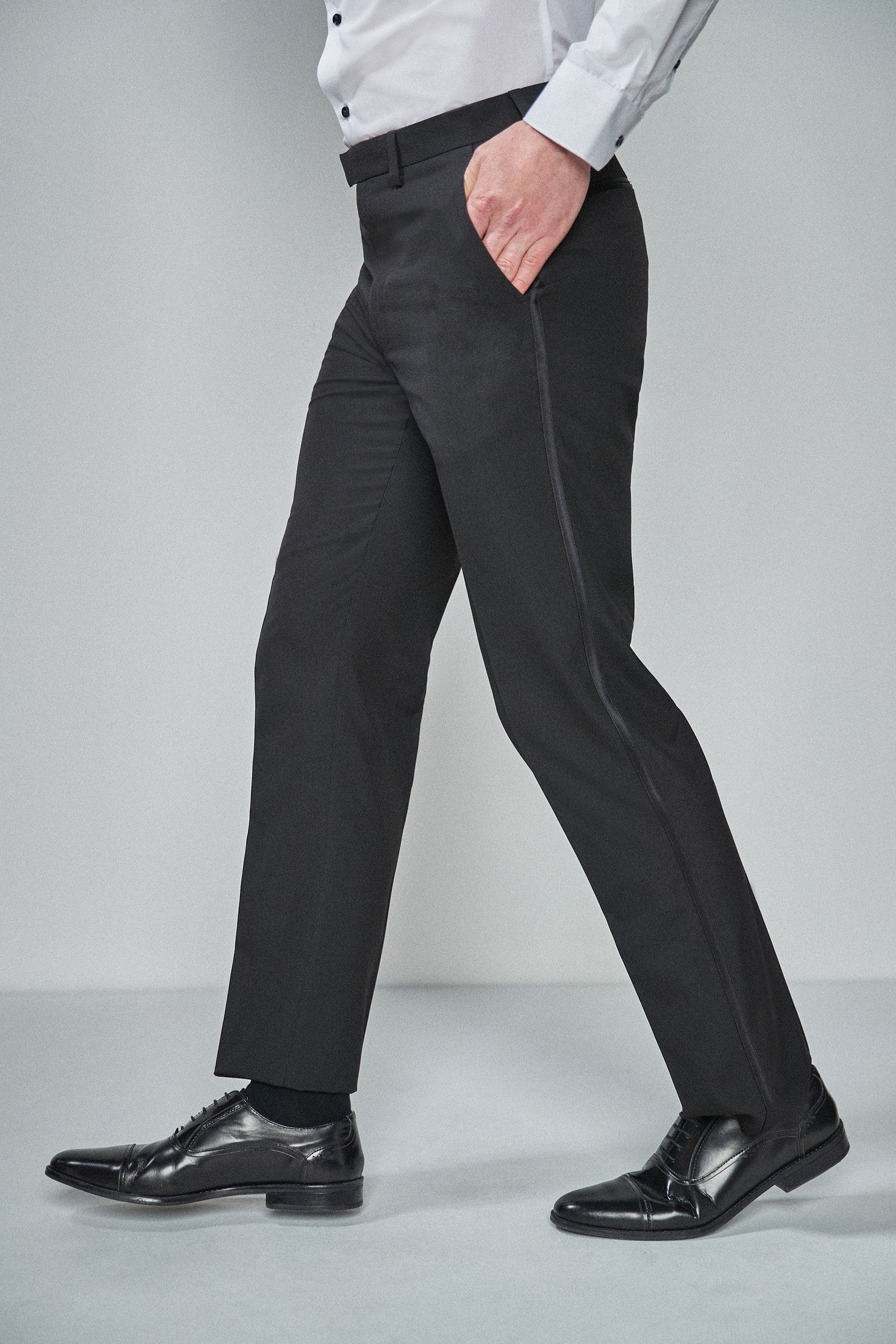 Tuxedo Contrast Trousers Anzughose (1-tlg) Tape Detail With Next
