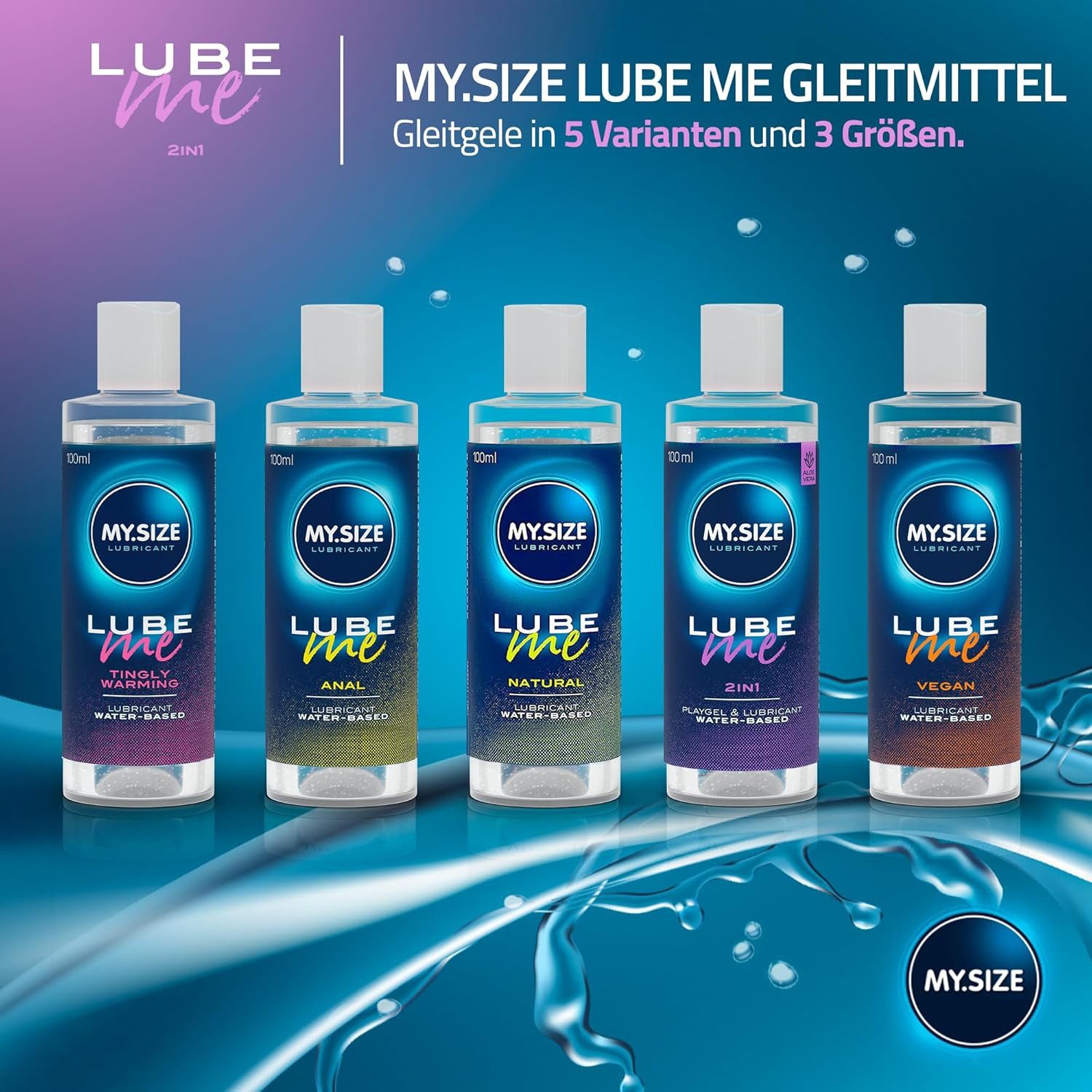 MY.SIZE Gleit- & Massageöl Lube Me 2-in-1, Liebesöl und Gleitmittel, angenehme Textur, pflegend, mit Aloe Vera – Bild 4 von 5