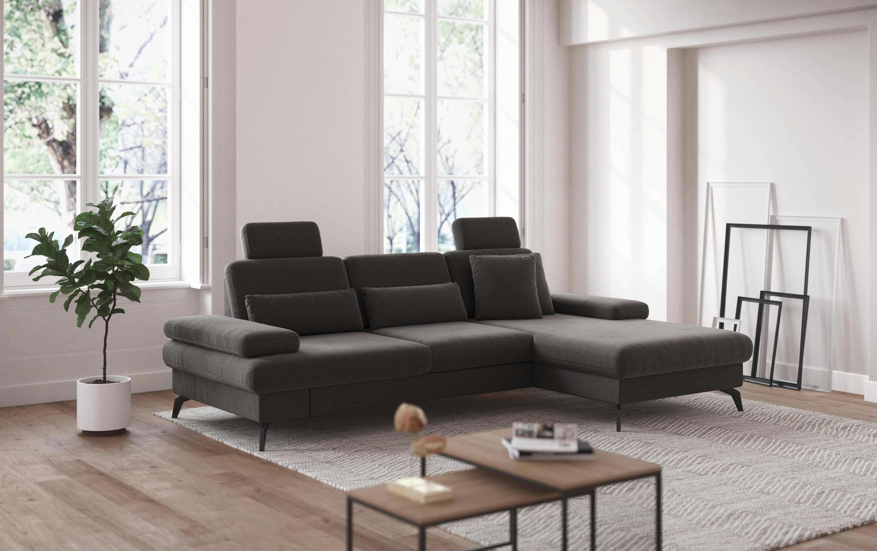 sit&more Ecksofa Morris L-Form inkl. Sitztiefenverstellung, wahlweise mit Bettfunktion, Bettkasten und Armteilverstellung